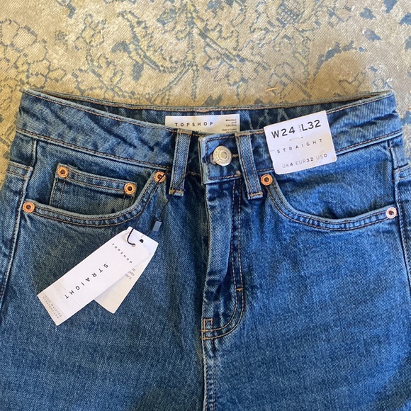 NWT Topshop Straight Jeans Size Size 0 - Picture 2 of 10